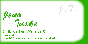 jeno tuske business card